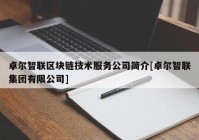 卓尔智联区块链技术服务公司简介[卓尔智联集团有限公司]